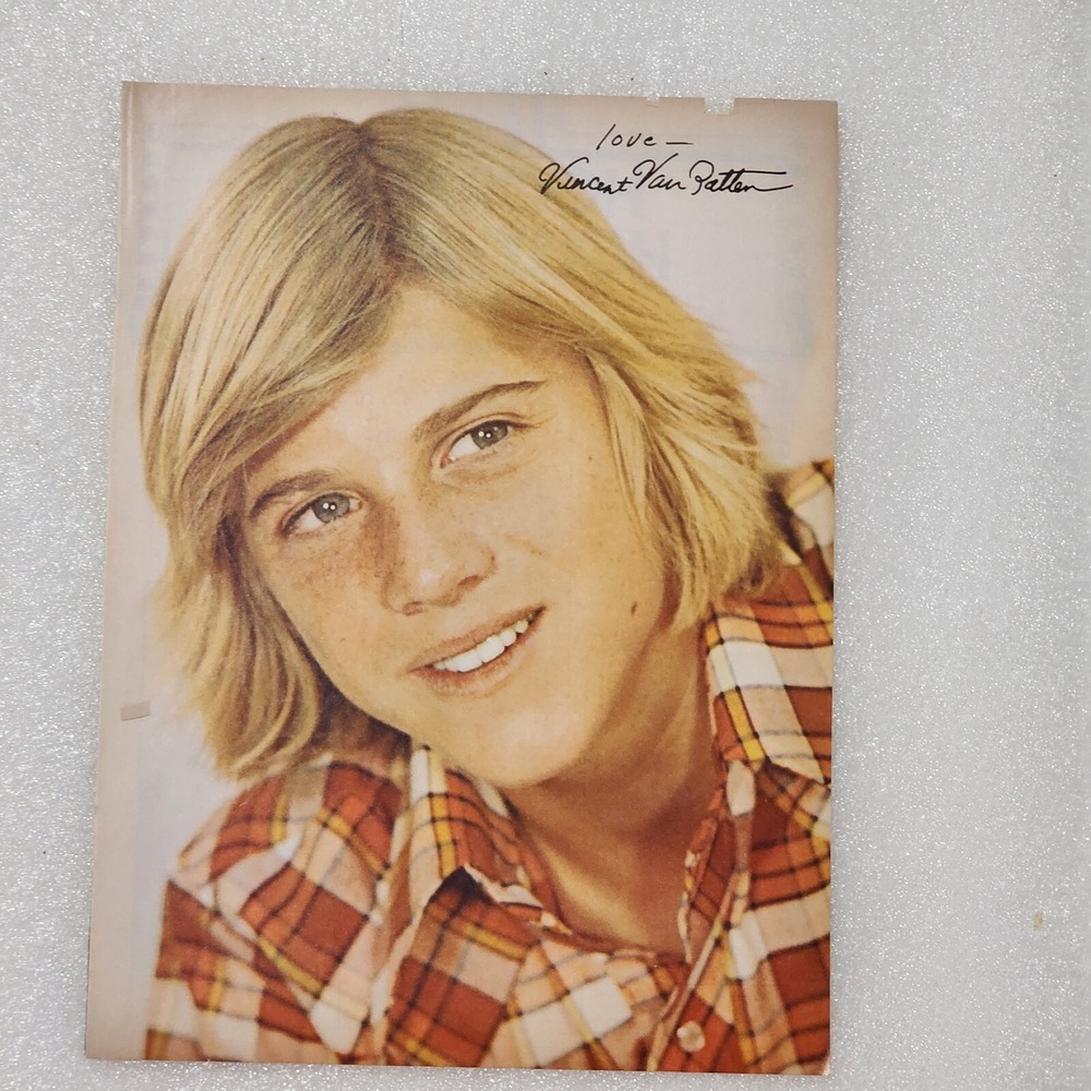 Vincent Van Patten headshot facsimile autograph poster pinup clipping 8x10 1970s